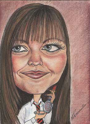 Commissioned pastel caricature of teenage girl 'untitled'