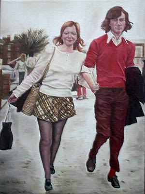 commissioned oil painting of couple