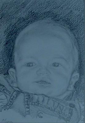 pencil sketch of baby
